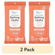 (2 pack) Pharma-C Water-Activated No-Rinse Bathing Cloths, Fresh Scent, 10 Cloths