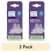 (2 pack) Philips Avent Natural Response Nipples, Extra Slow Flow (Flow 1), 2-Pack, SCY961/02