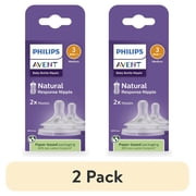 2 pack Philips Avent Natural Response Nipples, Medium Flow Flow 3, 2-Pack, SCY963/02