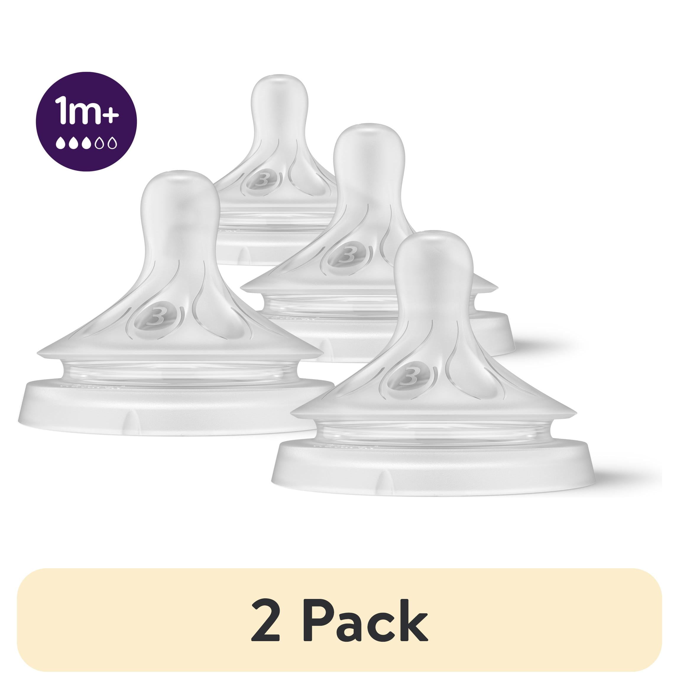 (2 pack) Philips Avent Natural Response Nipples, Medium Flow (Flow 3), 4-Pack, SCY963/04