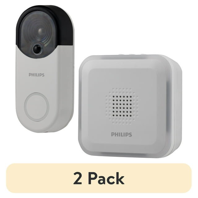 (2 pack) Philips Door Chime, Decoy Camera, Battery Operated