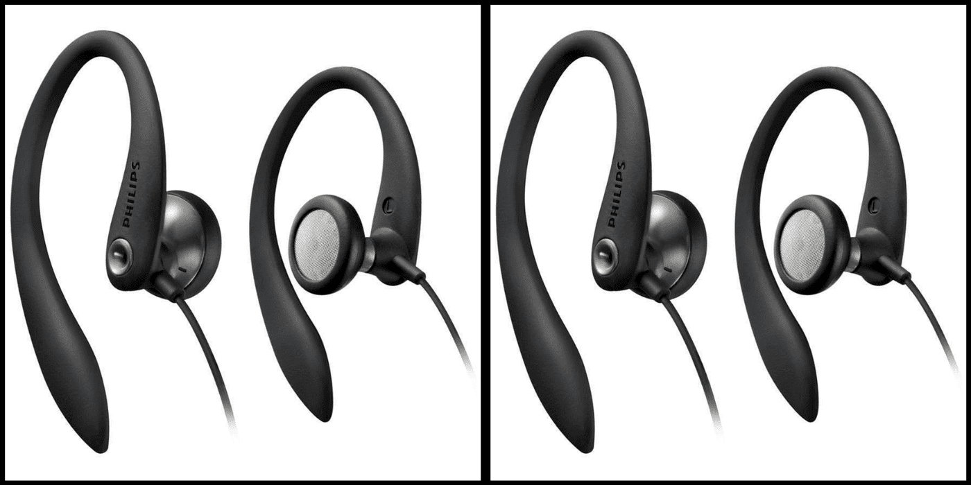 pack) Philips MODB000FQJMAI Ear Hook Headphones, Black