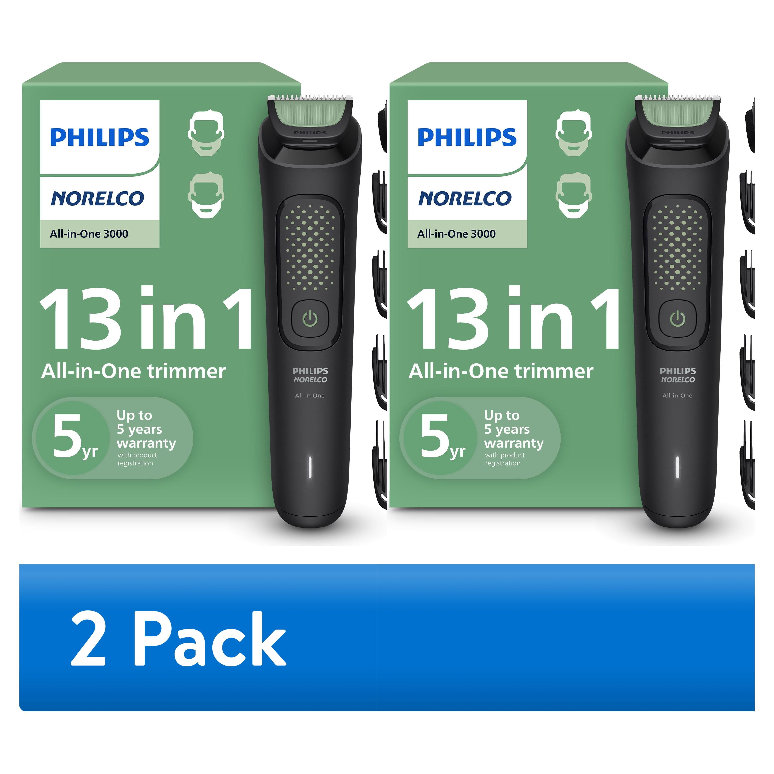 (2 pack) Philips Norelco All-In-One 3000 Series 13 In 1 Trimmer, Beard Styler & Men'S Hair Clipper, 9 Length Settings & Self-Sharpening Skin-Friendly Blades, MG3919/50
