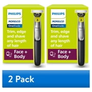 2 pack Philips Oneblade 360, Trim, Edge & Shave Face + Body, Electric Beard Trimmer, Body Groomer, 5-In-1 Comb, QP2834/70