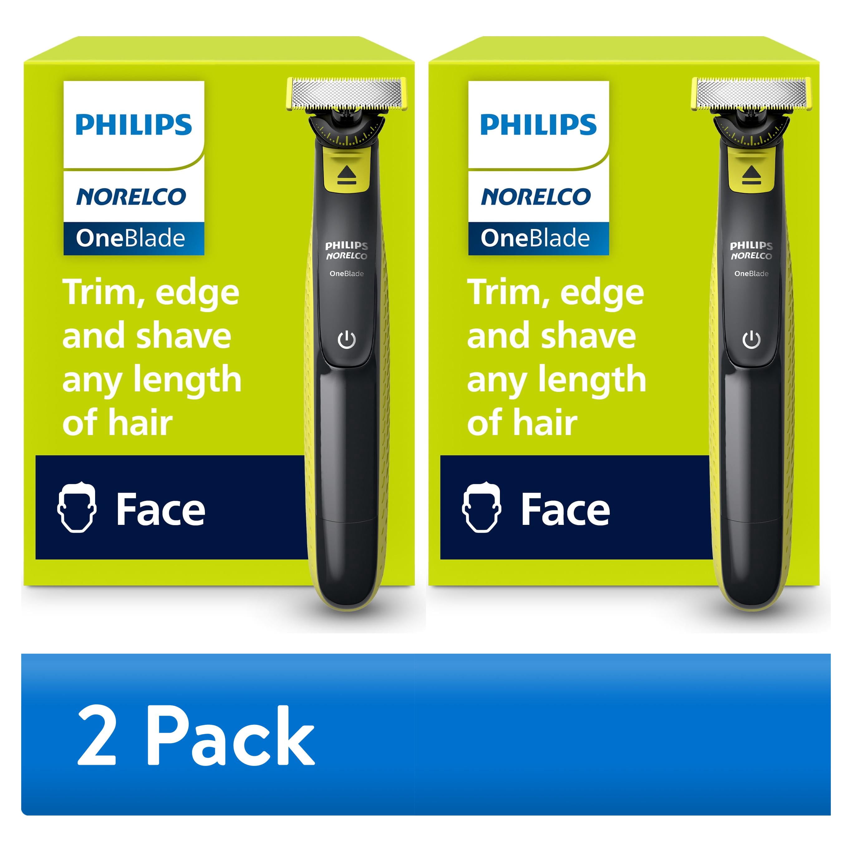 (2 pack) Philips Norelco Oneblade 360 Face, Trim Edge & Shave, 5-In-1 Comb, Black, QP2724/70