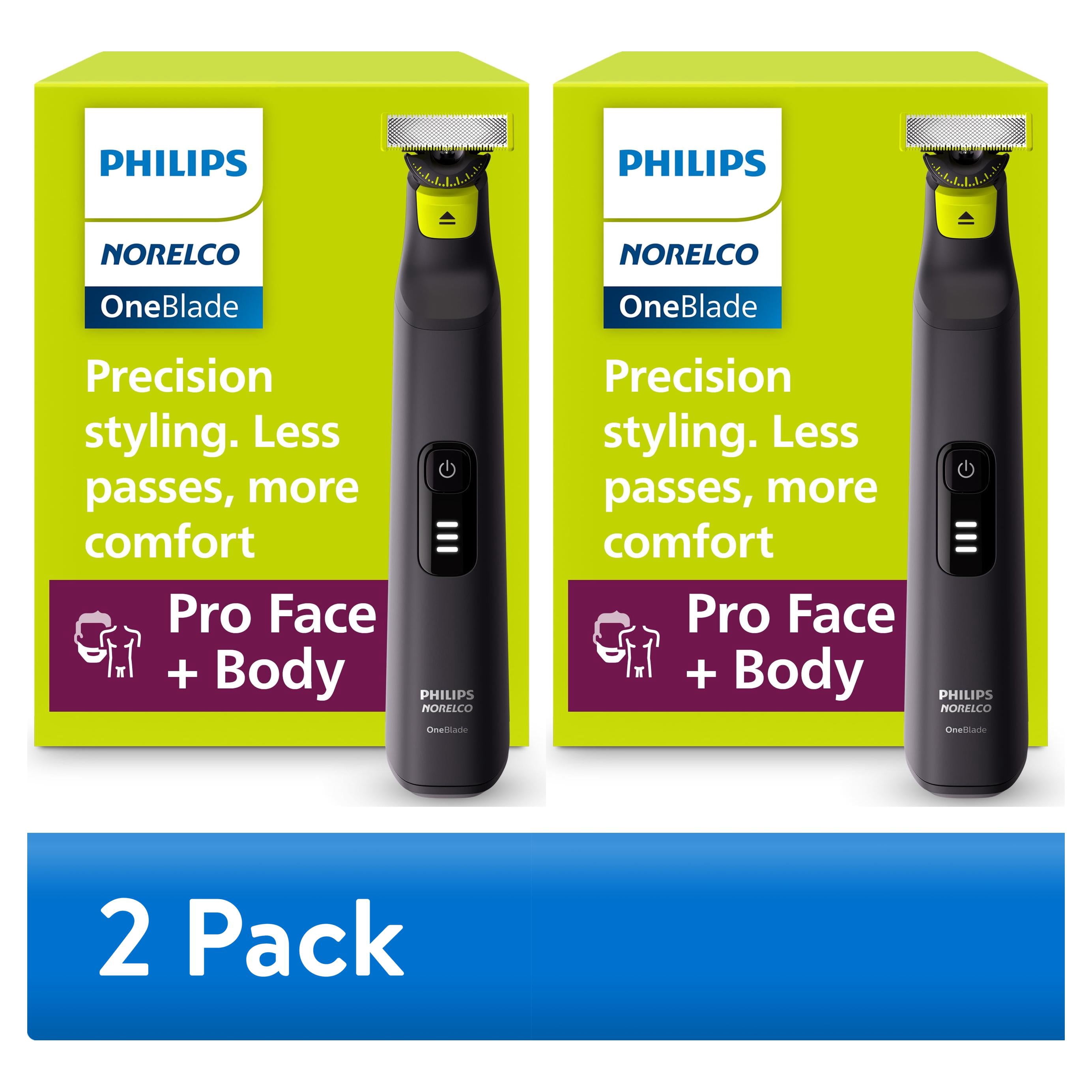 (2 pack) Philips Norelco Oneblade 360 Pro Hybrid Face & Body Electric Trimmer QP6542/70