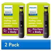 2 pack Philips Norelco Oneblade 360 Pro Hybrid Face & Body Electric Trimmer QP6542/70