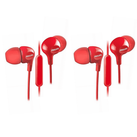 (2 pack) Philips SHE3590RD Music Colors In-Ear Headphones Earphones SHE3590 RED