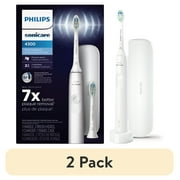(2 pack) Philips Sonicare 4300 Power Rechargeable Electric Toothbrush, 2 Brush Heads, and Travel Case HX3684/23