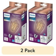 (2 pack) Philips Wi-Fi Connected LED 60-Watt ST19 Filament Tubular Light Bulb, Clear Tunable White, Non-Dimmable, E26 Base (1-Pack)