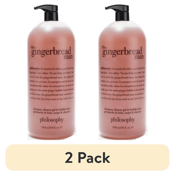 (2 pack) Philosophy The Gingerbread Man Shampoo, Shower Gel & Bubble Bath, 64 oz