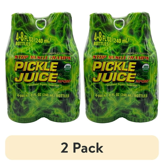 (2 pack) Pickle Juice Liquid Sport Drink, Stops Cramps, 8 oz, 4 Pack