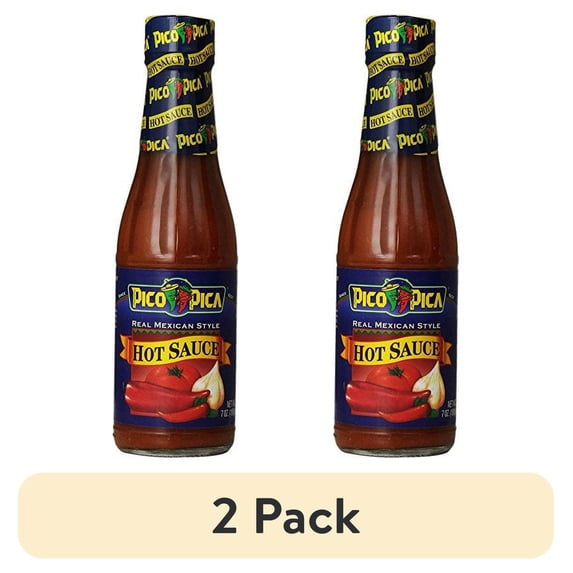 (2 pack) Pico Pica Real Mexican Style Hot Sauce, Spicy Condiment, 7 fl oz