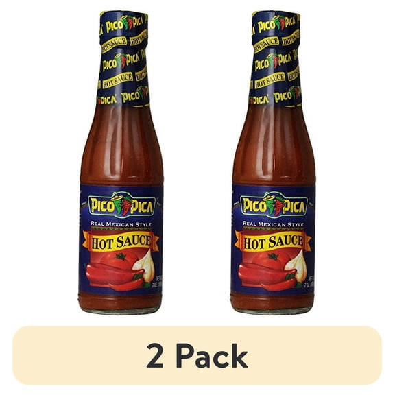 (2 pack) Pico Pica Real Mexican Style Hot Sauce, Spicy Condiment, 7 fl oz