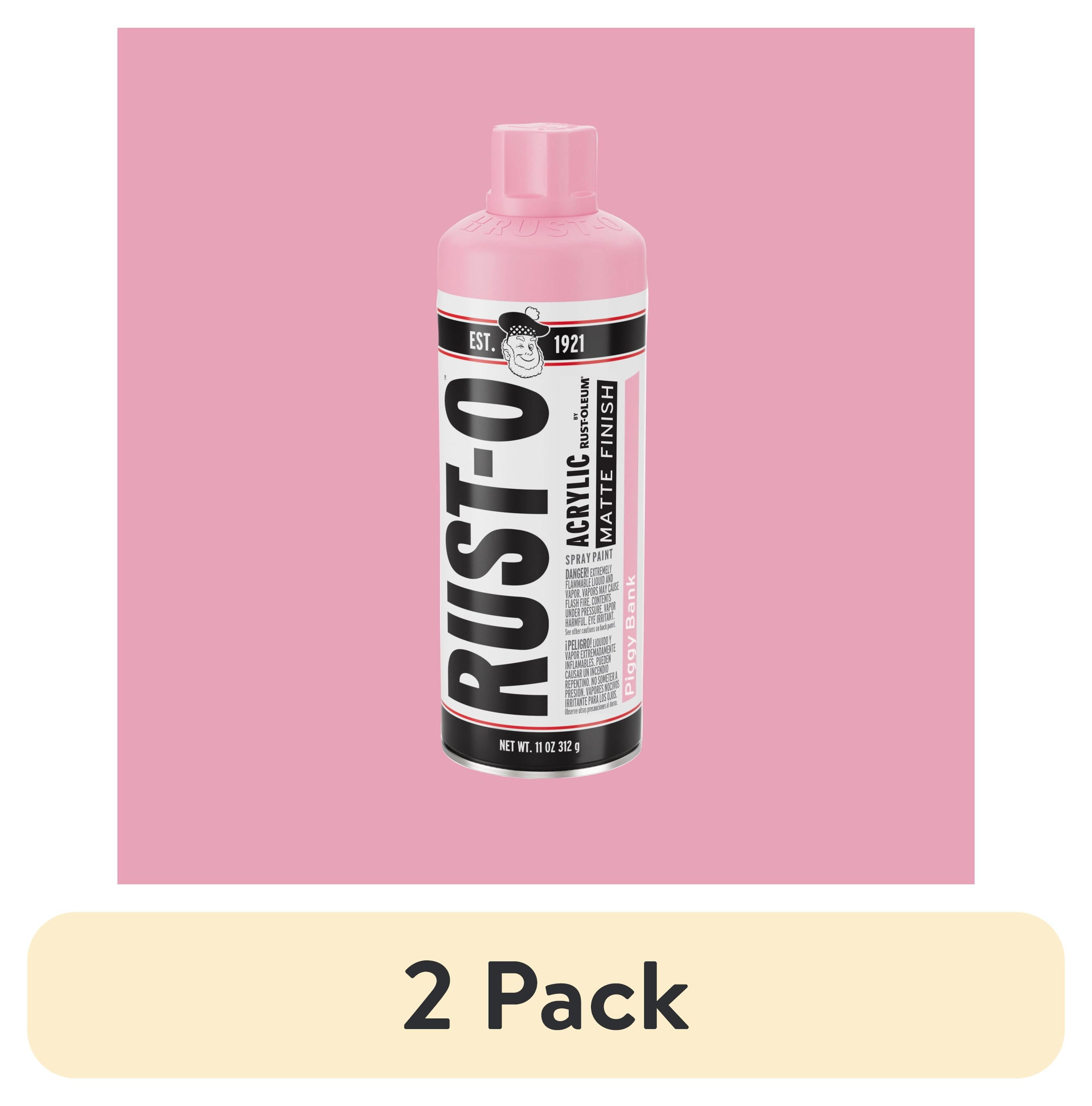 (2 pack) Piggy Bank, Rust-Oleum Rust-O Acrylic Matte Spray Paint-392214, 11 oz