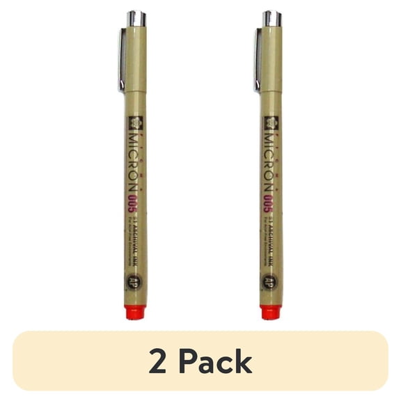 (2 pack) Pigma Red Fine Line Design Pen .20mm