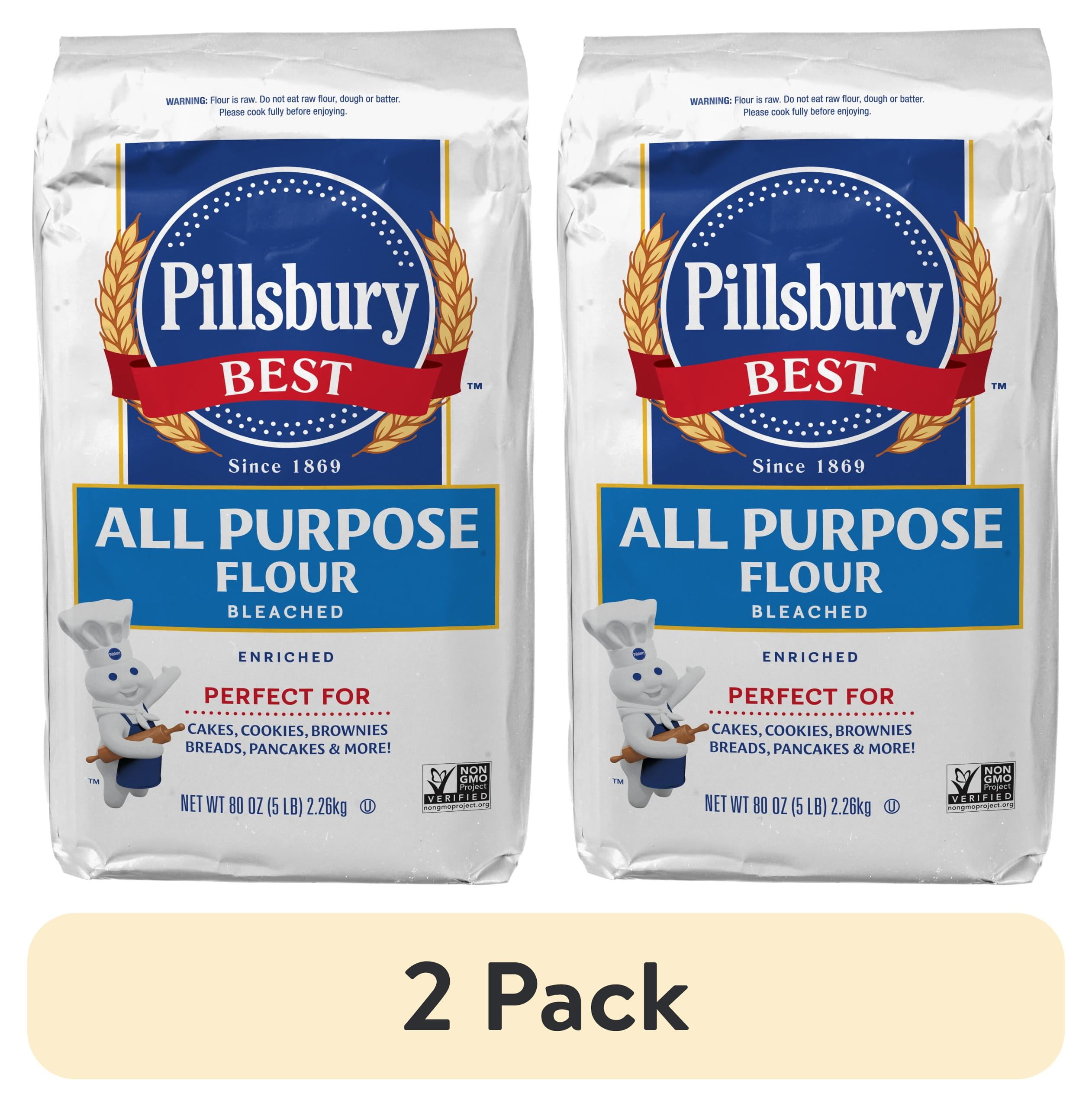 (2 pack) Pillsbury Best Bleached All Purpose Flour, 5 lb Bag