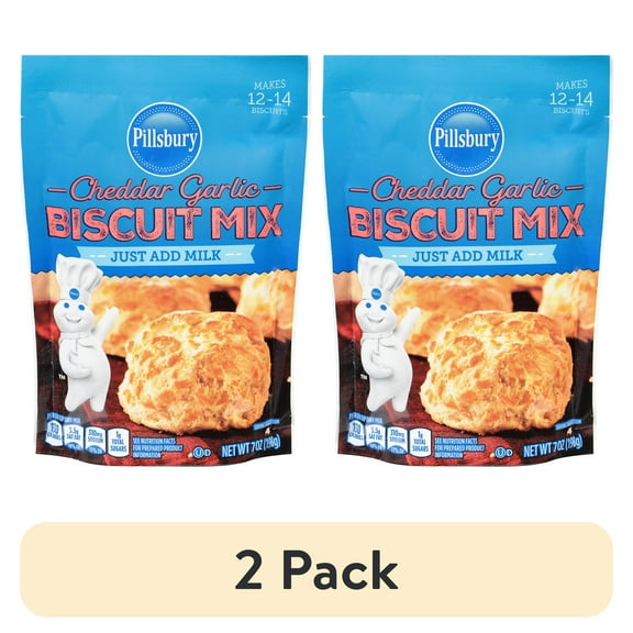 (2 pack) Pillsbury Cheddar Garlic Biscuit Mix, 7 oz Bag