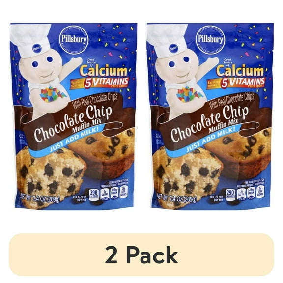 (2 pack) Pillsbury Chocolate Chip Muffin Mix