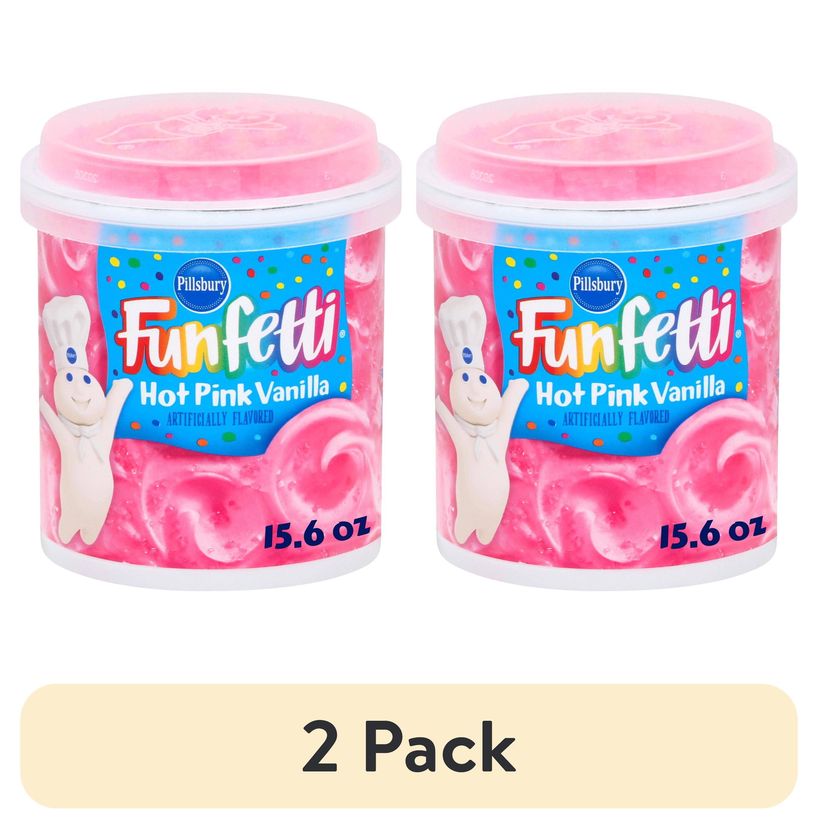 (2 pack) Pillsbury Funfetti Perfectly Pink Vanilla Frosting, 15.6 oz Tub