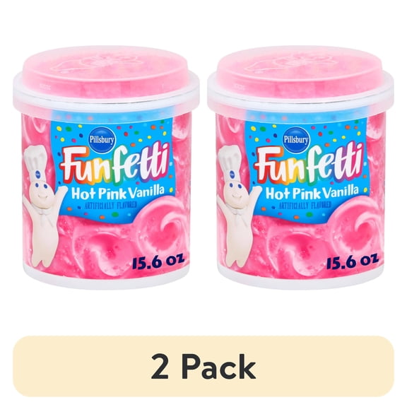 Pillsbury Funfetti Hot Pink Vanilla Frosting, 15.6 oz Tub