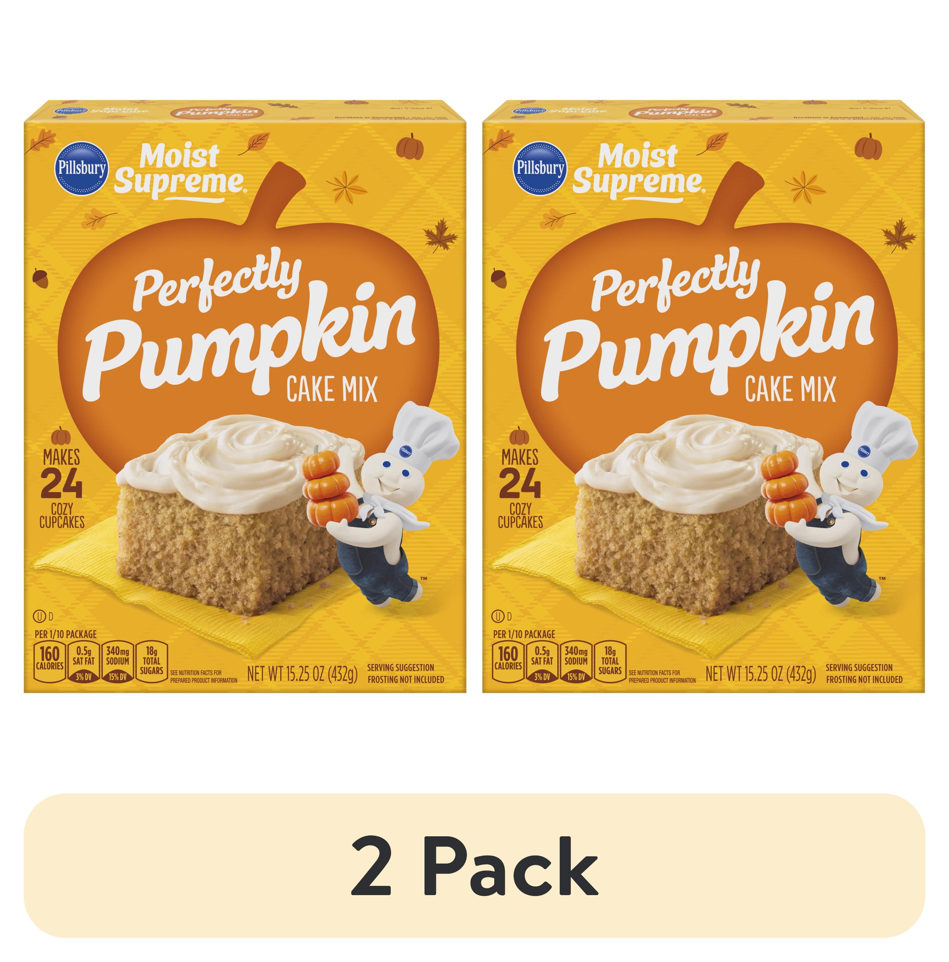 (2 pack) Pillsbury Moist Supreme Premium Perfectly Pumpkin Cake Mix, 15.25 Oz Box
