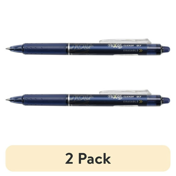 (2 pack) Pilot FriXion Fine Point Clicker Erasable Pen Open Stock-Navy
