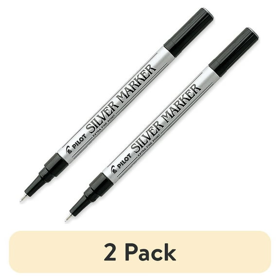(2 pack) Pilot Metallic Permanent Marker, Extra-Fine, Silver