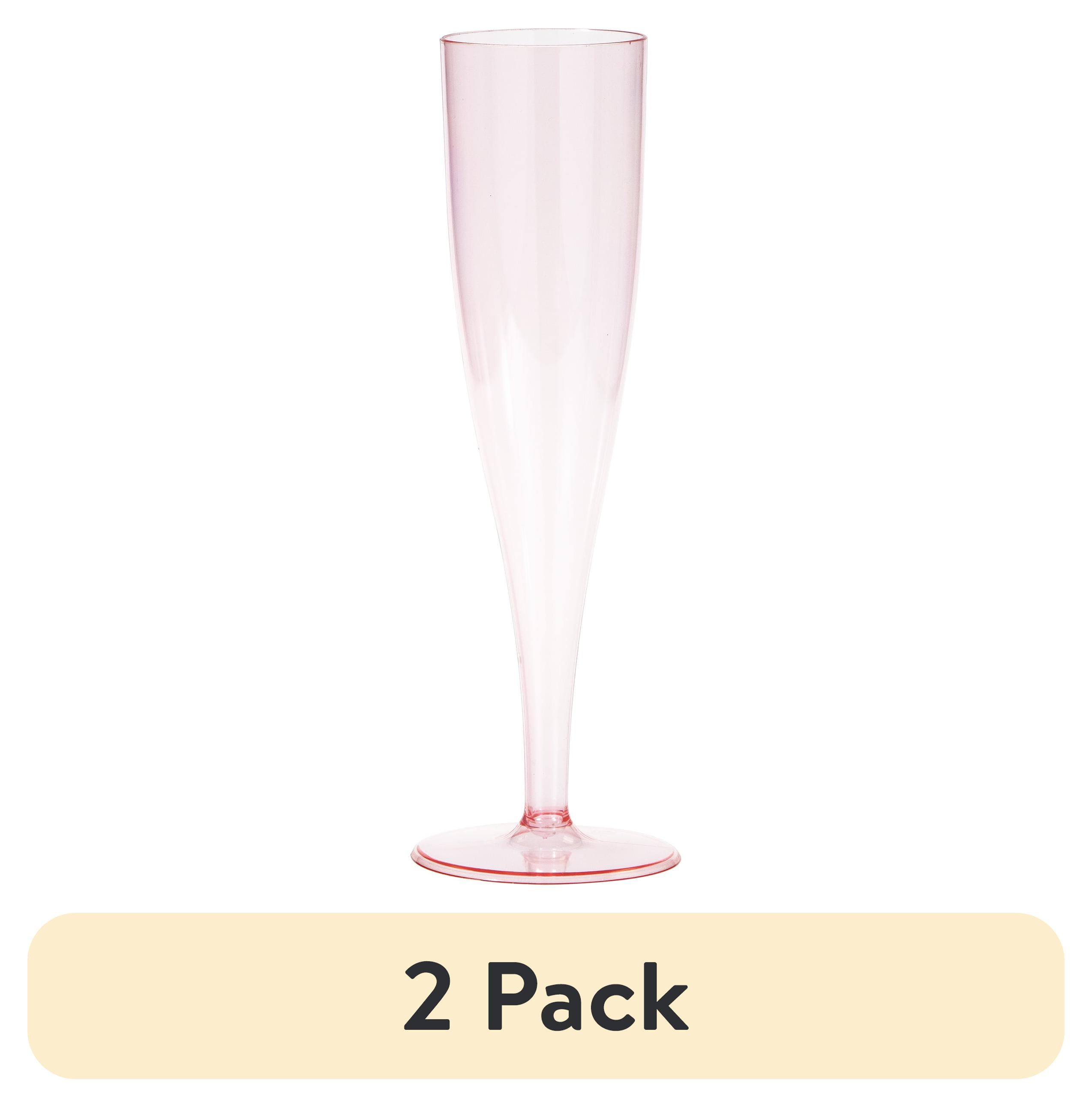 2 pack) Pink Plastic Champagne Glasses 4 Count, 5 Ounces by Way to  display picture 1