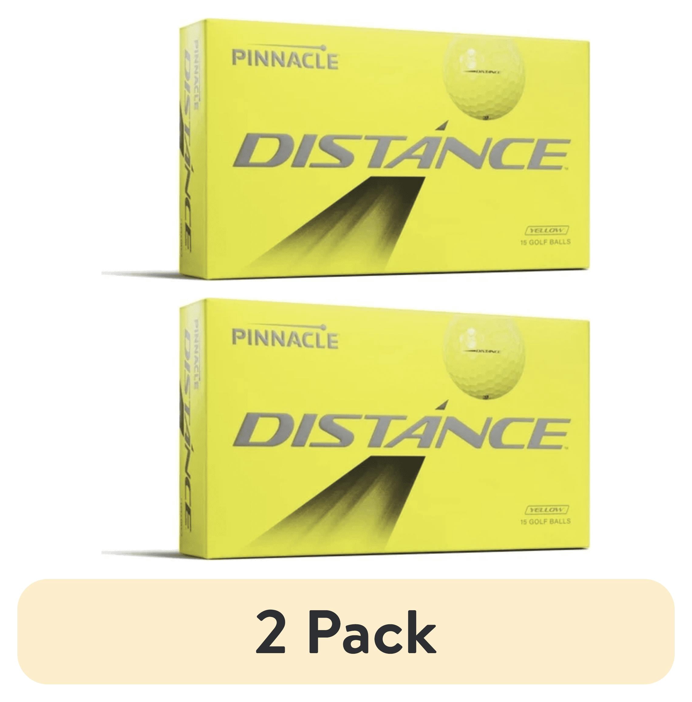 (2 pack) Pinnacle Distance Golf Balls 15pk, Yellow