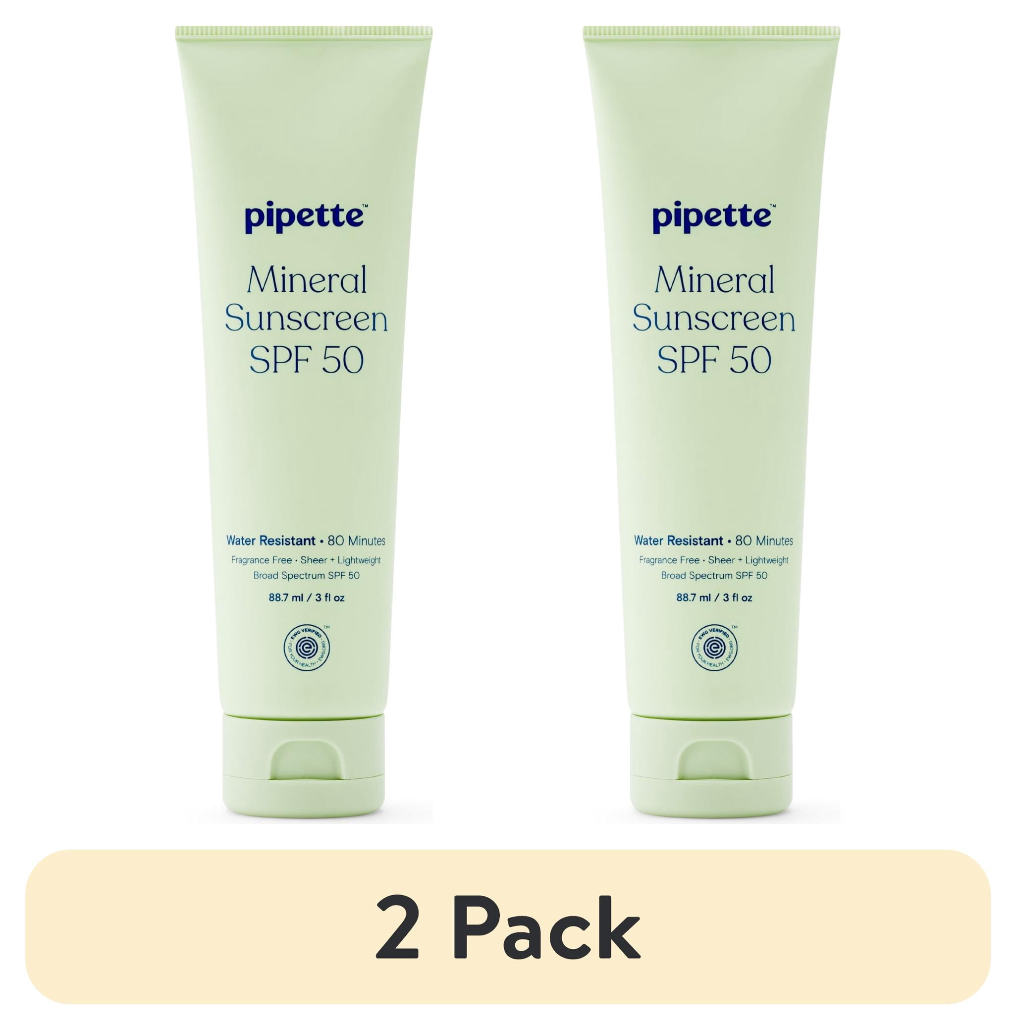 (2 pack) Pipette Mineral Sunscreen Lotion Broad Spectrum SPF 50 - 3 fl oz