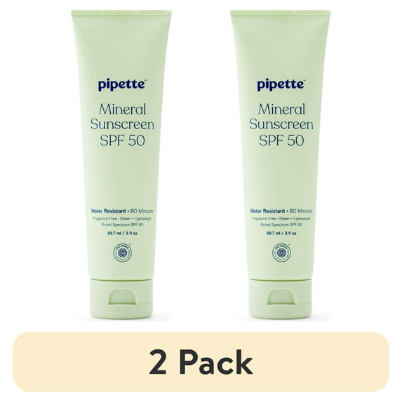 (2 pack) Pipette Mineral Sunscreen Lotion Broad Spectrum SPF 50 - 3 fl oz