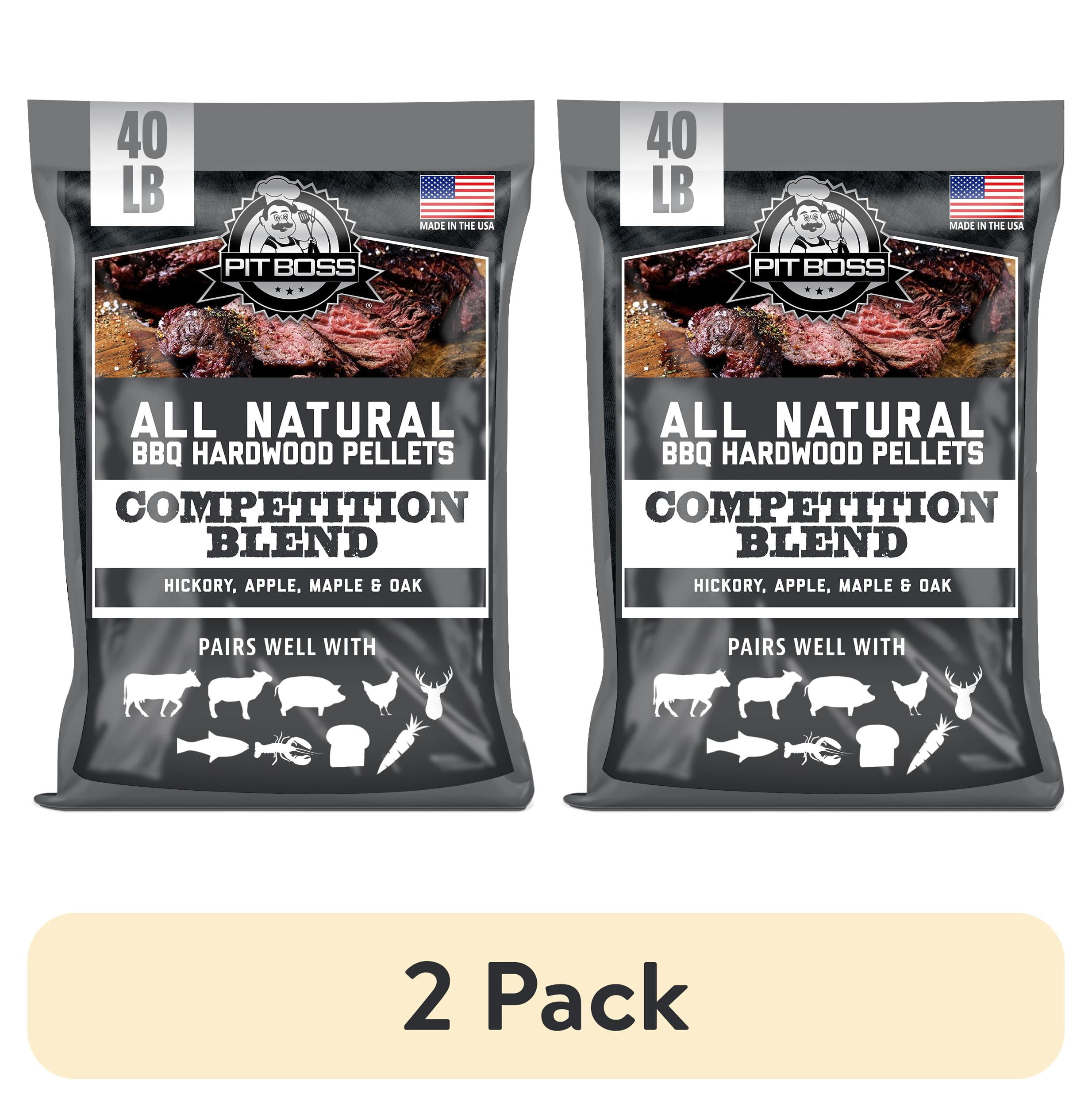 (2 pack) Pit Boss 100% All-Natural Hardwood Competition Blend BBQ Grilling Pellets, 40 Pound Bag