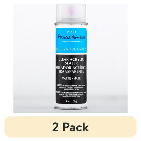 (2 pack) Plaid Patricia Nimocks Clear Acrylic Spray Sealer, Matte, 6 oz.