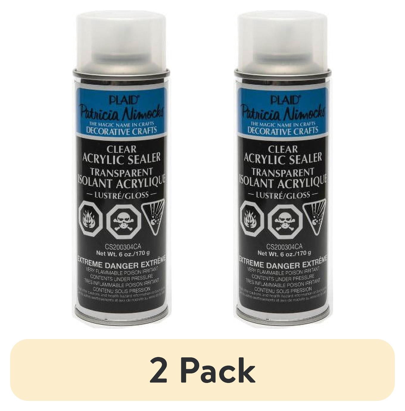 (2 pack) Plaid Patricia Nimock' s Clear Acrylic Spray Sealer, Gloss, 6 fl oz
