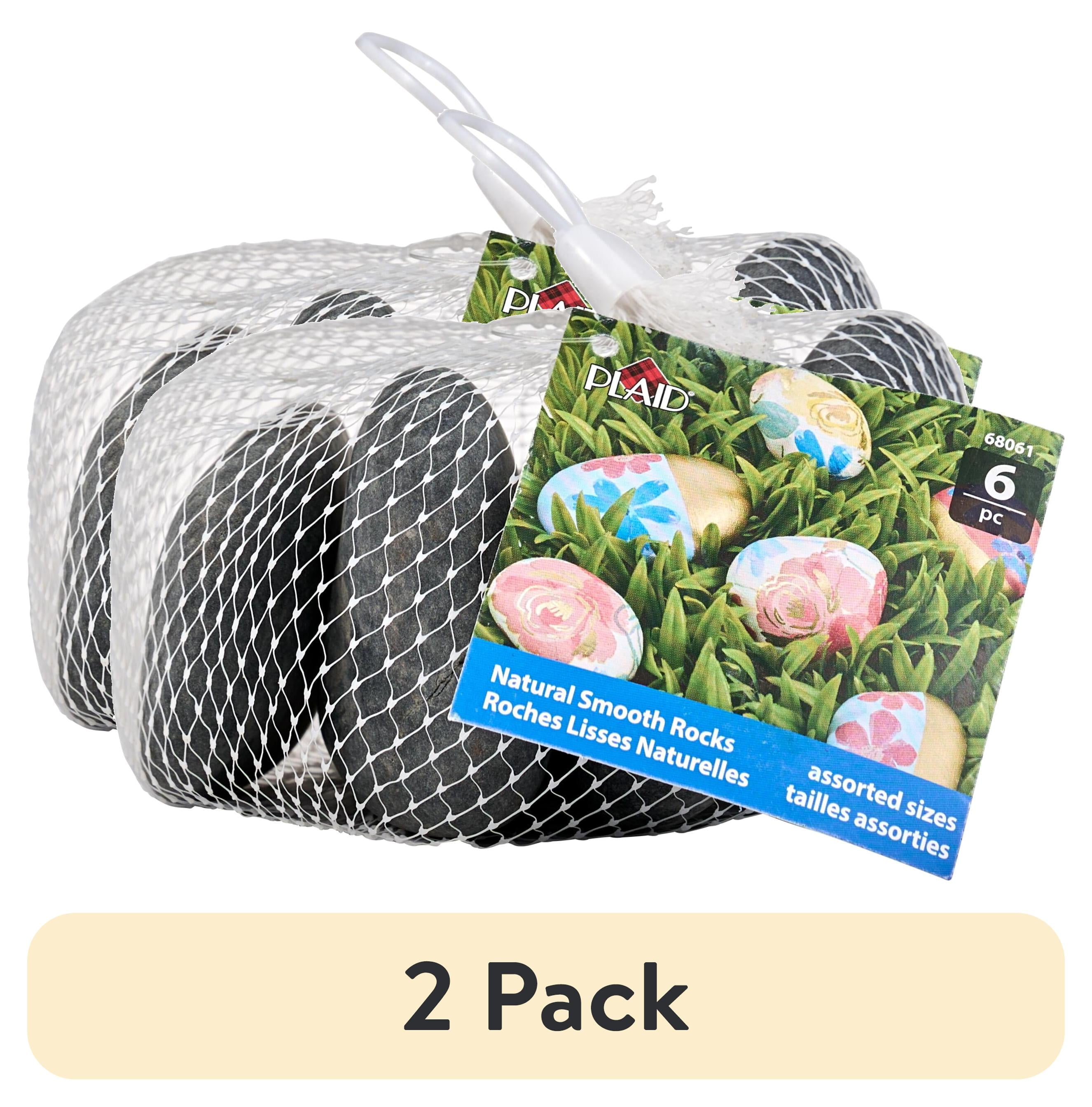 (2 pack) Plaid Surfaces Craft Rocks for Rock Painting Arts and Crafts Projects, Set of 6