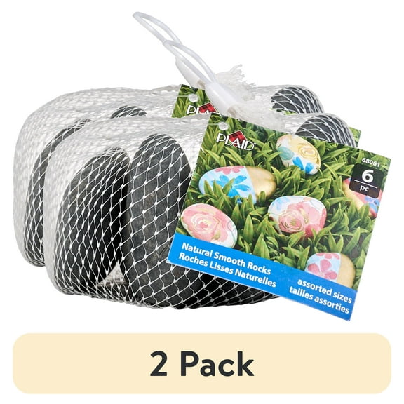 (2 pack) Plaid Surfaces Craft Rocks for Rock Painting Arts and Crafts Projects, Set of 6