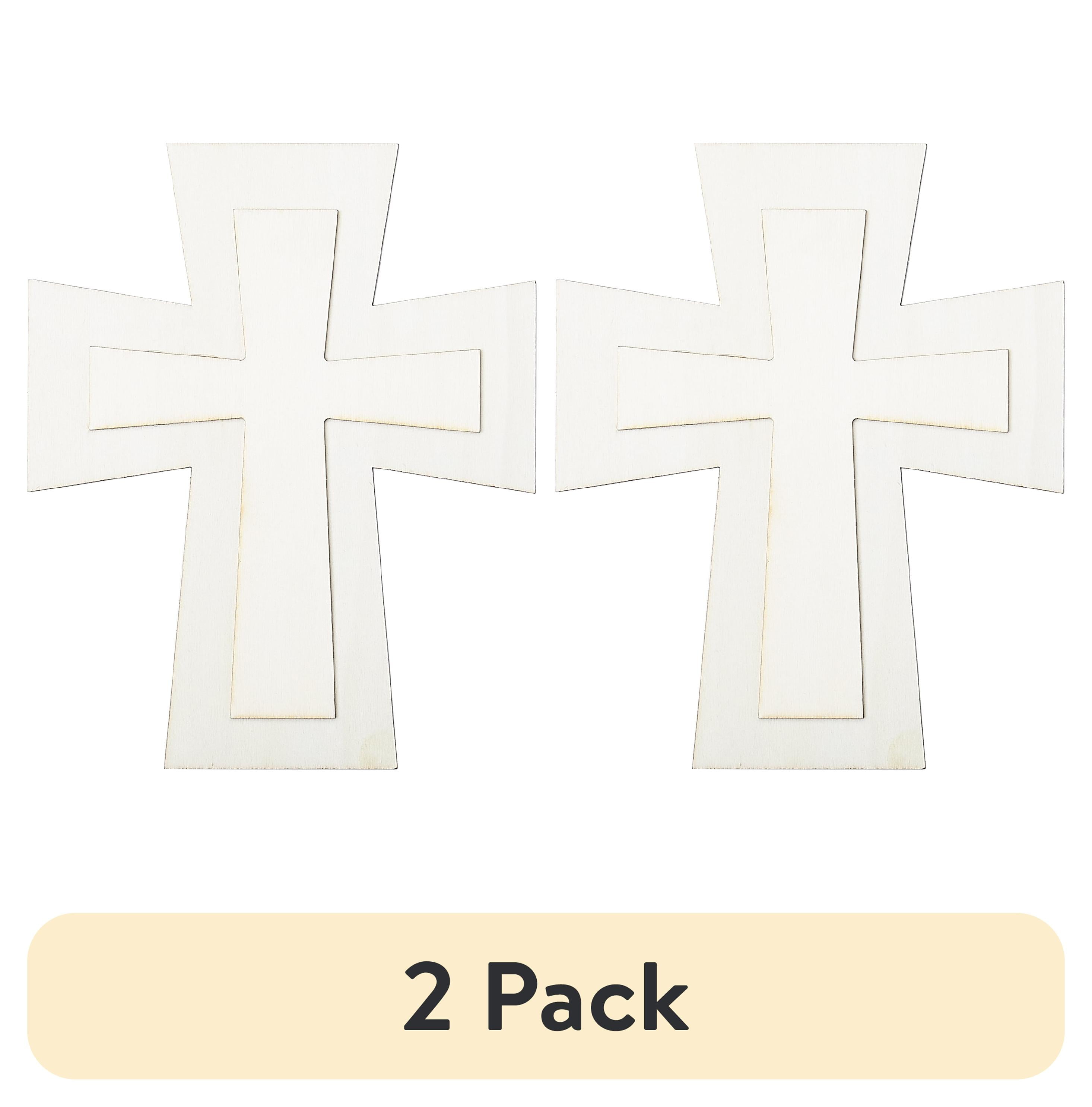 (2 pack) Plaid Surfaces Layered Wood Shape, Cross