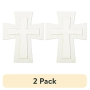 (2 pack) Plaid Surfaces Layered Wood Shape, Cross