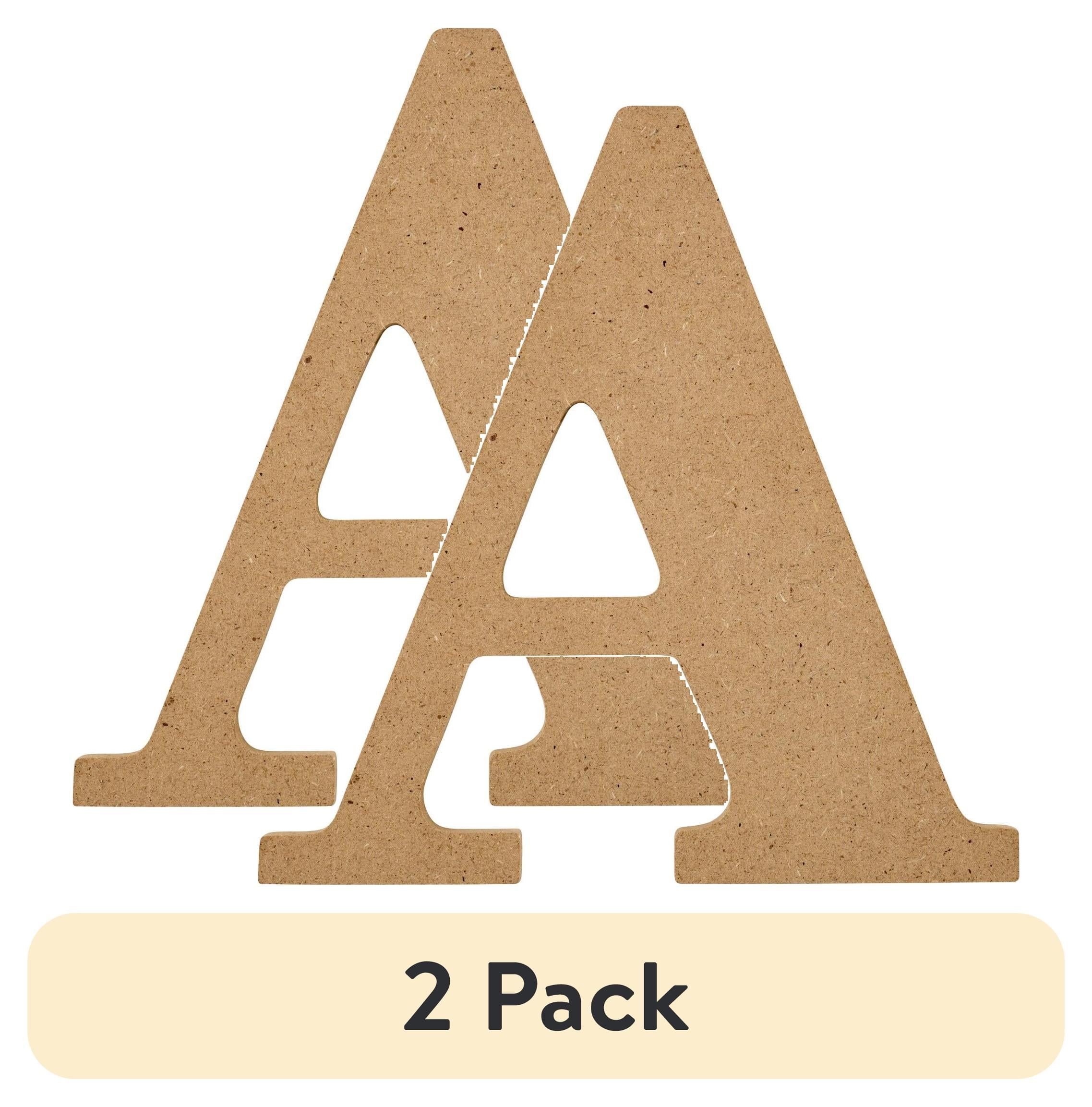 (2 pack) Plaid Unfinished Wood MDF 5" Letter for DIY Arts and Crafts, A