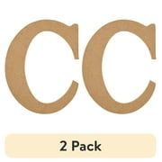 (2 pack) Plaid Unfinished Wood MDF 5" Letter for DIY Arts and Crafts, C