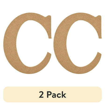 (2 pack) Plaid Unfinished Wood MDF 5" Letter for DIY Arts and Crafts, C