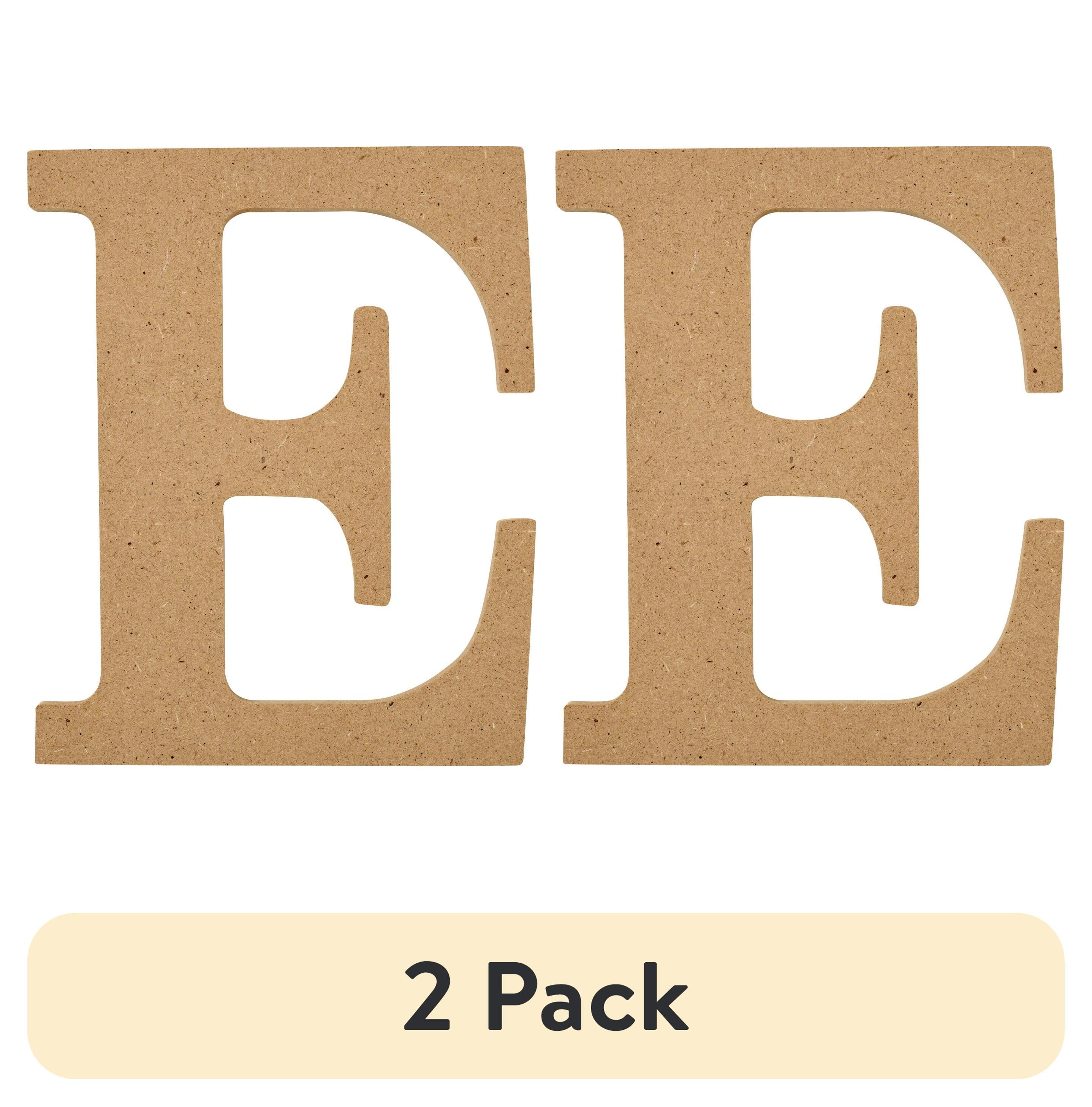 (2 pack) Plaid Unfinished Wood MDF 5" Letter for DIY Arts and Crafts, E