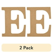 (2 pack) Plaid Unfinished Wood MDF 5" Letter for DIY Arts and Crafts, E