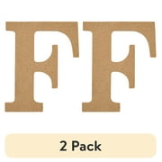 (2 pack) Plaid Unfinished Wood MDF 5" Letter for DIY Arts and Crafts, F