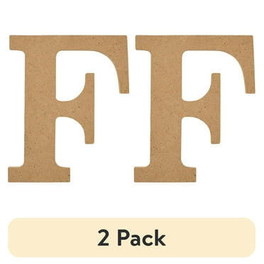 (2 pack) Plaid Unfinished Wood MDF 5" Letter for DIY Arts and Crafts, F