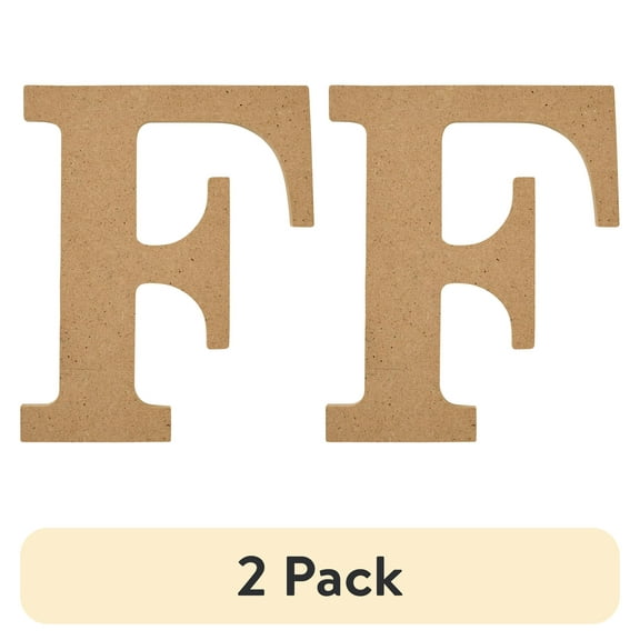 (2 pack) Plaid Unfinished Wood MDF 5" Letter for DIY Arts and Crafts, F