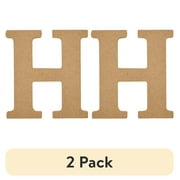 (2 pack) Plaid Unfinished Wood MDF 5" Letter for DIY Arts and Crafts, H