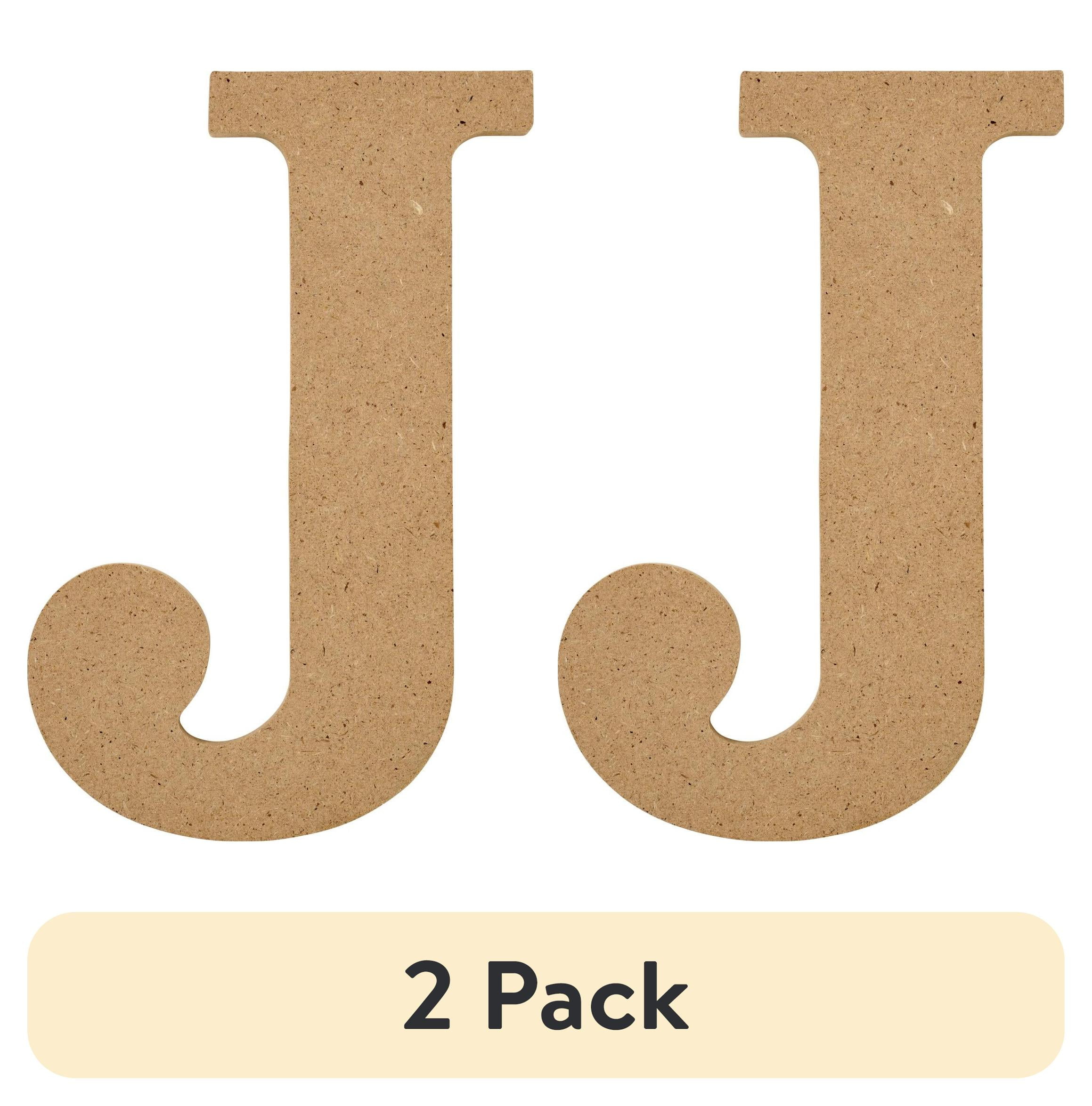 (2 pack) Plaid Unfinished Wood MDF 5" Letter for DIY Arts and Crafts, J