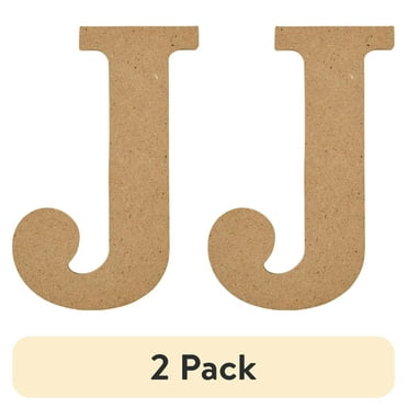 (2 pack) Plaid Unfinished Wood MDF 5" Letter for DIY Arts and Crafts, J